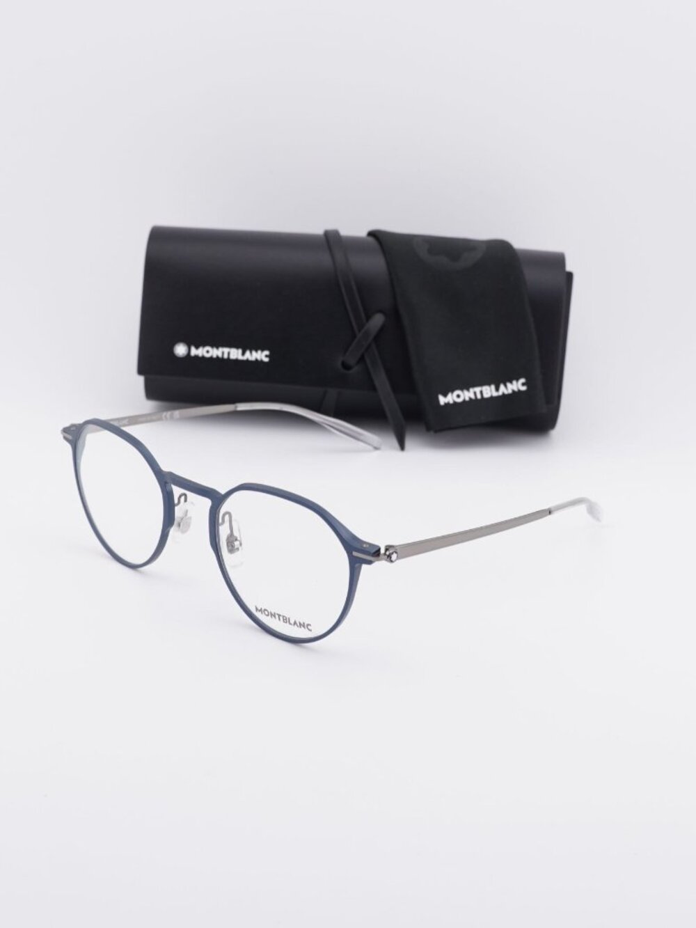 Montblanc MB0233O 003 Round Eyeglasses 50mm – Blue